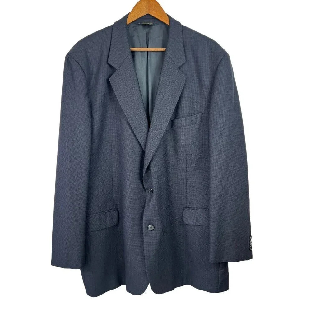 Brooks Brothers Jacket Blue Wool Blend Sport Coat Blazer BrooksEase Makers 46L